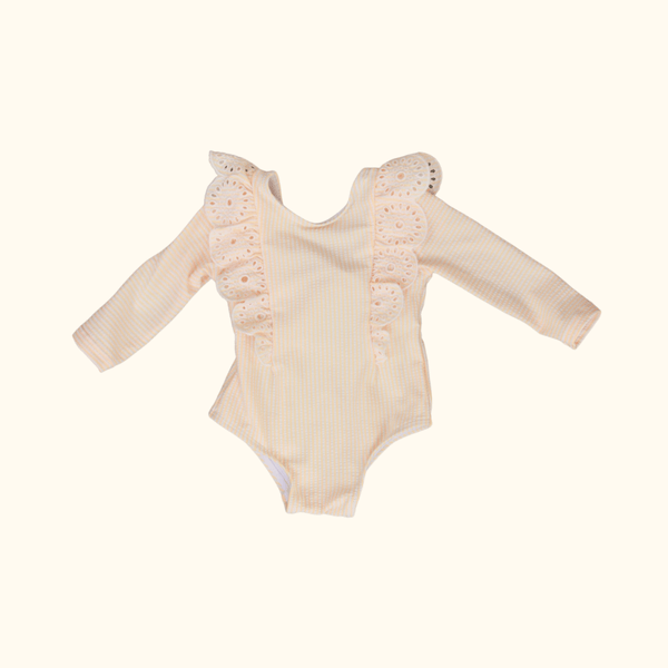 Orange Striped Swimsuit