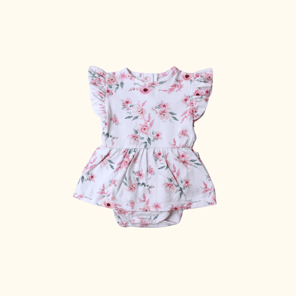 White and Pink Floral Dress Bodysuit