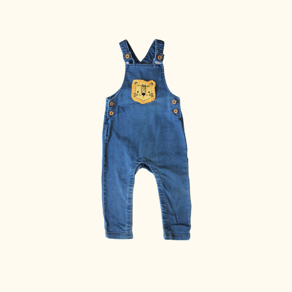 Denim Overalls with Lion