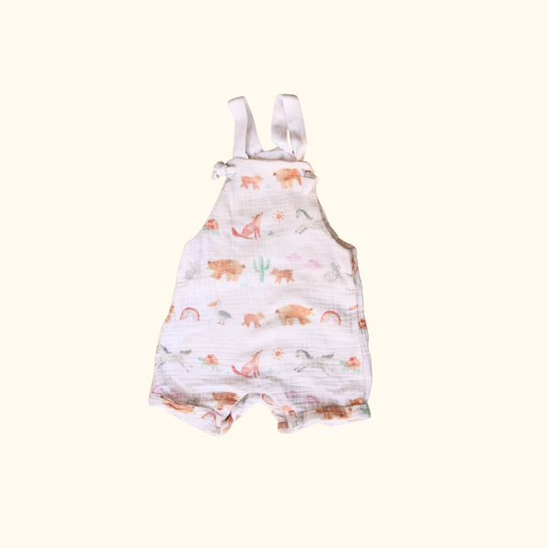 White Shortalls with Animal Prints