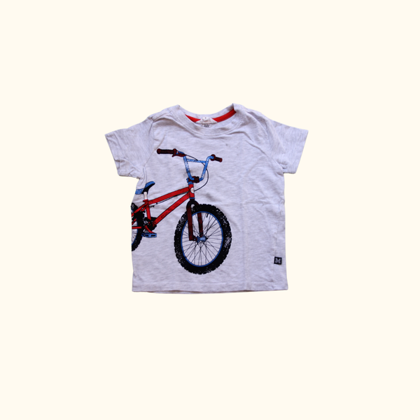 Grey T-shirt with Bike Graphic