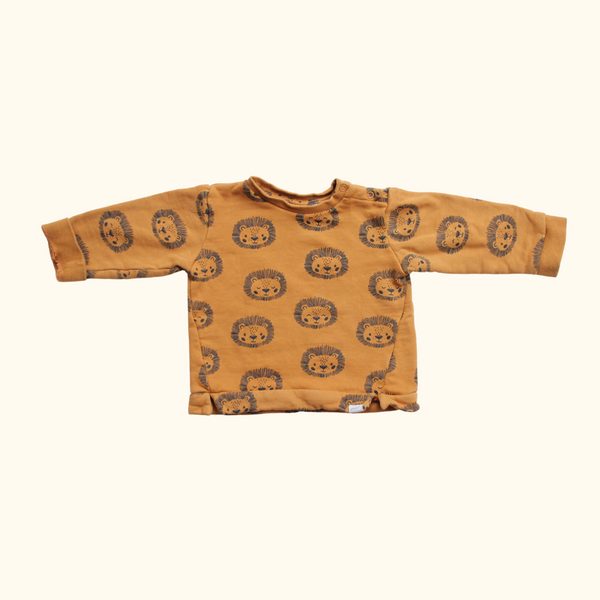 Brown Sweater with Lion Print