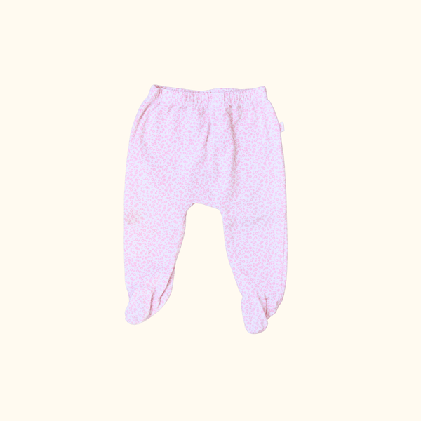 Pink Floral Leggings with Feet