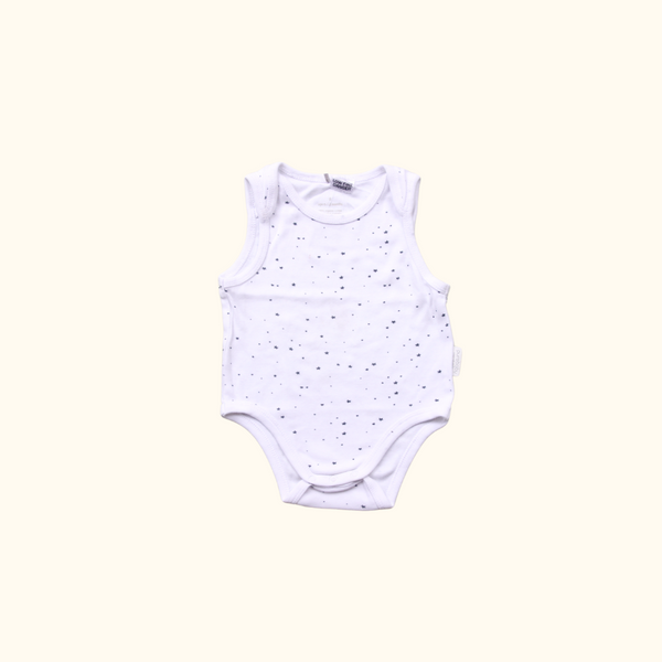 White Sleeveless Bodysuit with Stars