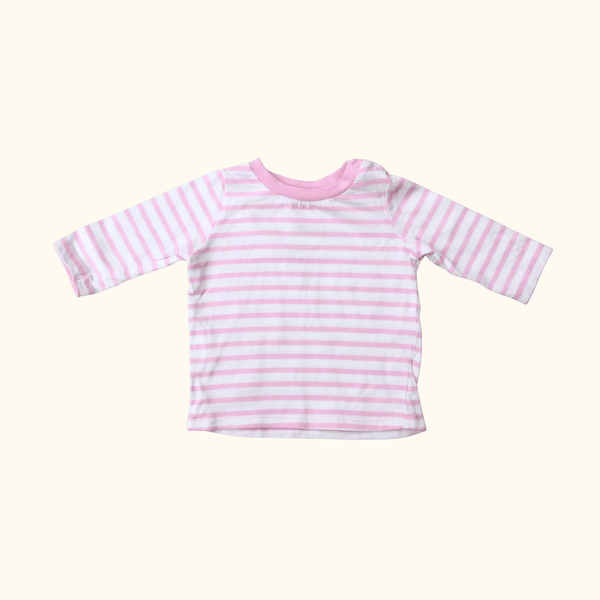 Pink and White Striped T-Shirt