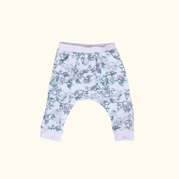 Purple Floral Joggers with Bunnies