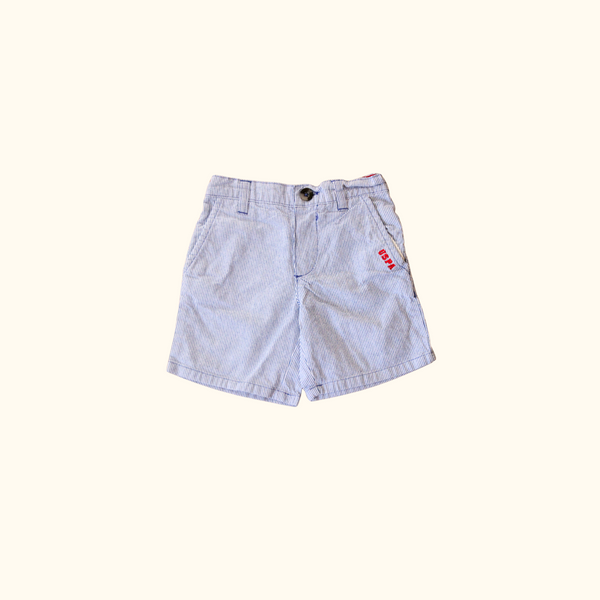 Blue and White Striped Shorts