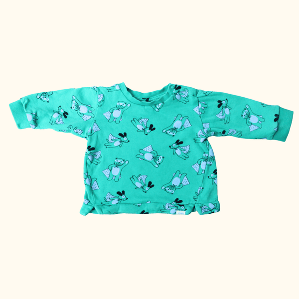 Green Sweater with Dog and Bear