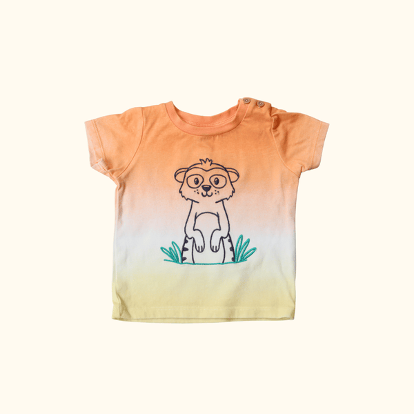 Orange T-Shirt with Cute Meerkat Print