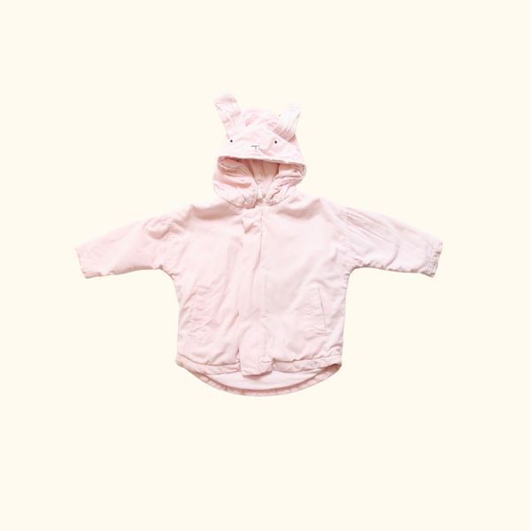 Pink Corduroy Jacket with Bunny Ears