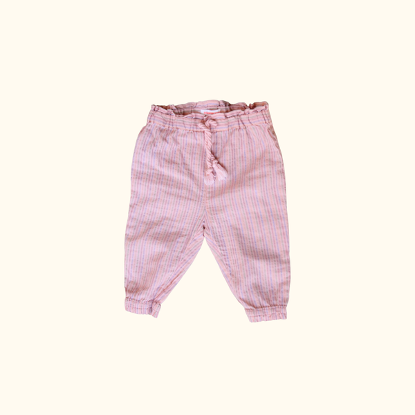 Pink Striped Pants with Glitter Detail
