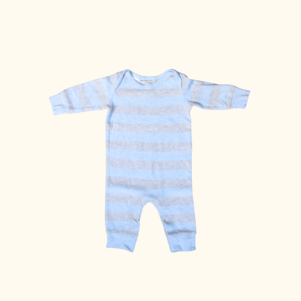 Blue and Grey Striped Onesie