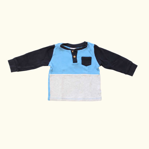 Blue and Grey Block T-shirt