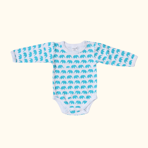 Long Sleeve Bodysuit with Elephant Print