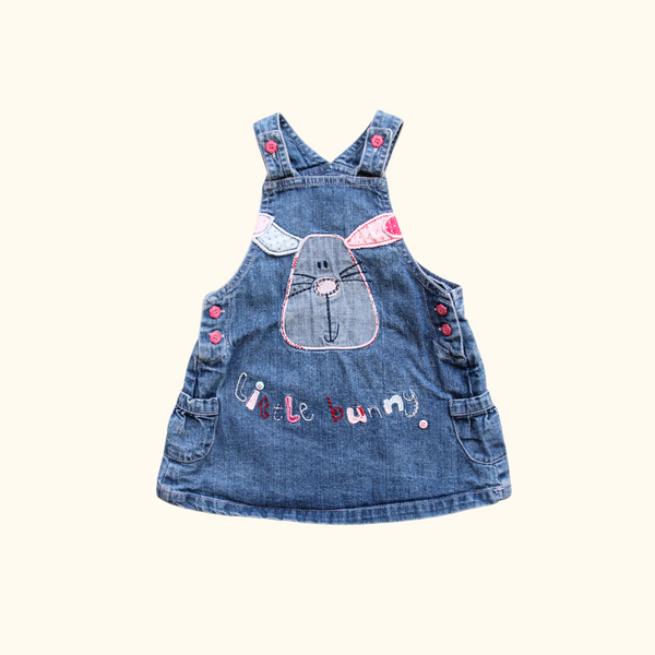 Denim Dress with Bunny
