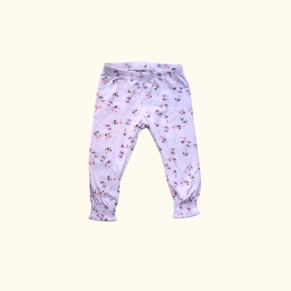 White Floral Leggings