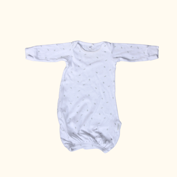 White Sleepsuit with Leaves