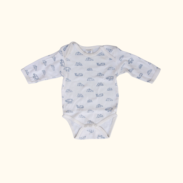 Cream Long Sleeve Bodysuit with Graphic Print