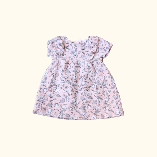 Pink and Grey Floral Dress