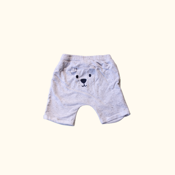 Grey Shorts with Bear Bottom Detail