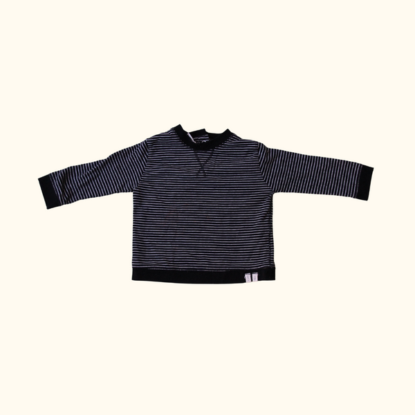 Black and White Striped Long Sleeve T-Shirt