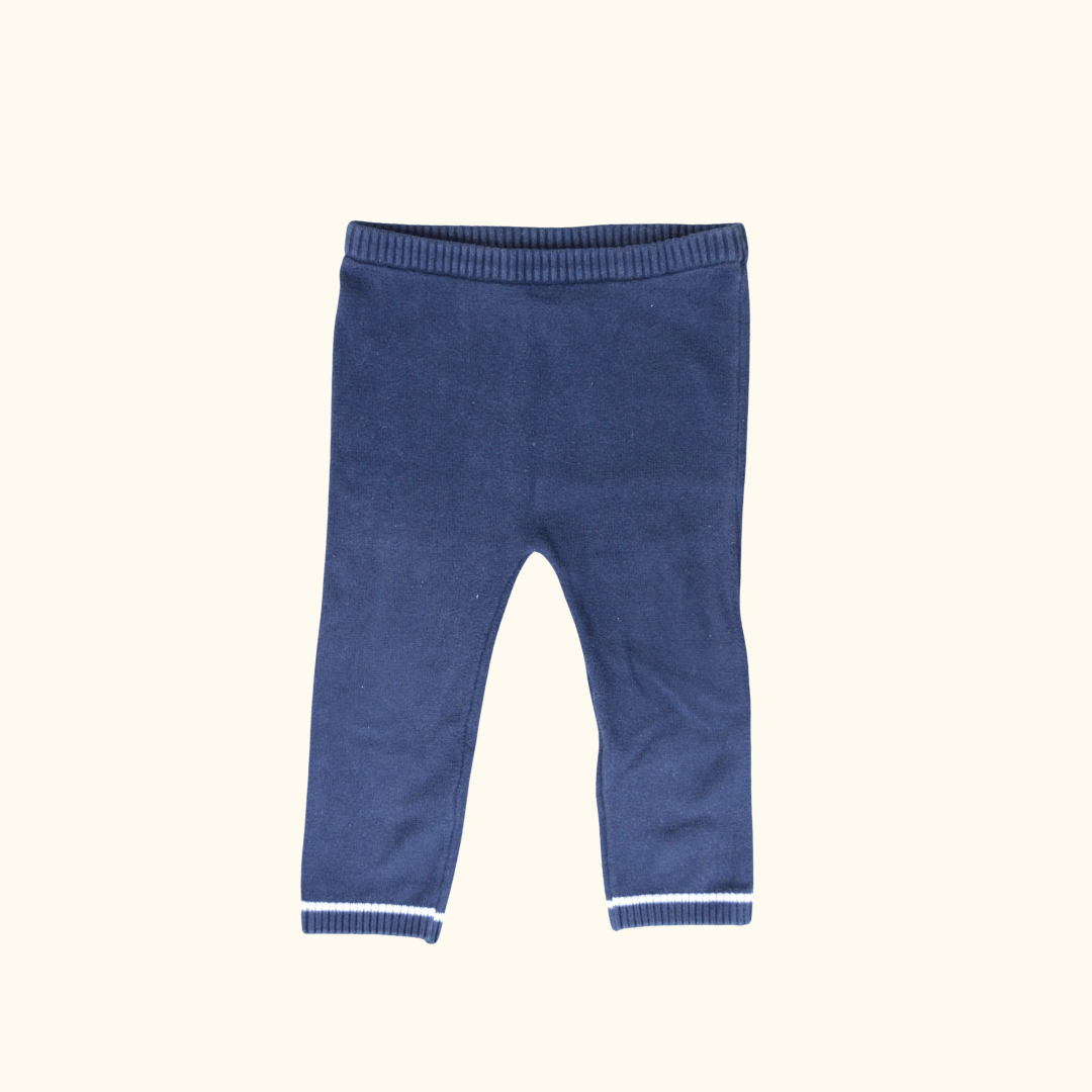 Blue Knitted Leggings