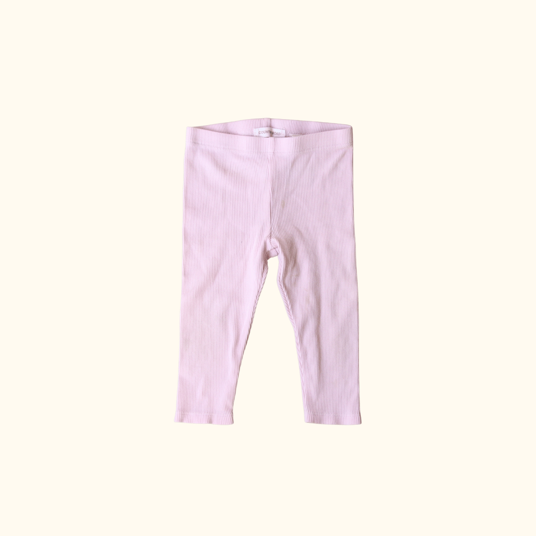 Pink Rib Leggings