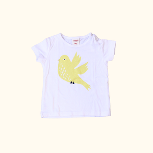 White Tee with Yellow Bird