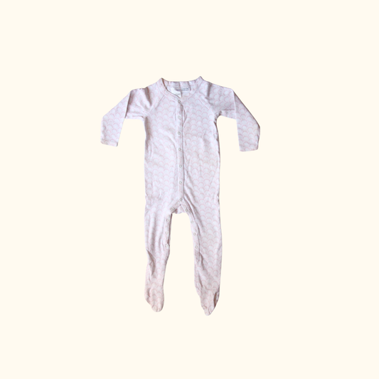 White and Pink Abstract Print Onesie