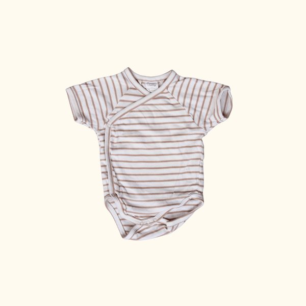 Beige and Brown Striped Bodysuit