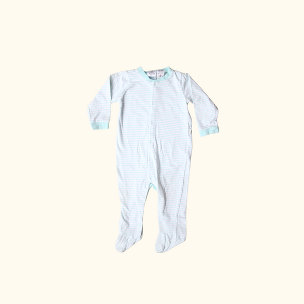 White and Turquoise Striped Onesie