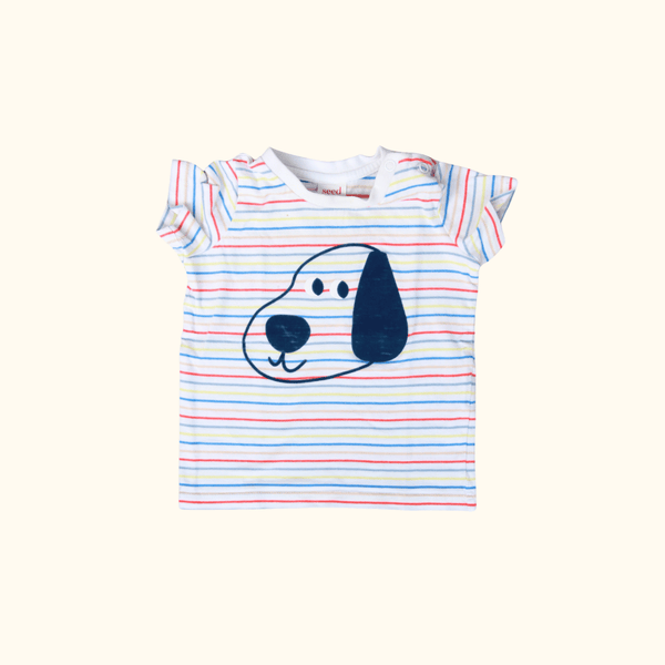 Striped T-Shirt with Doggy Print