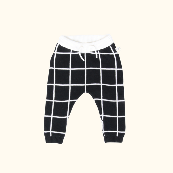 Black and White Knitted Pants