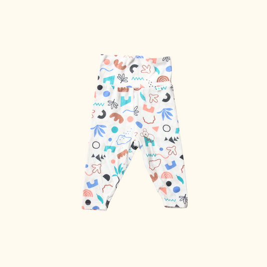 White Leggings with Graphic Print