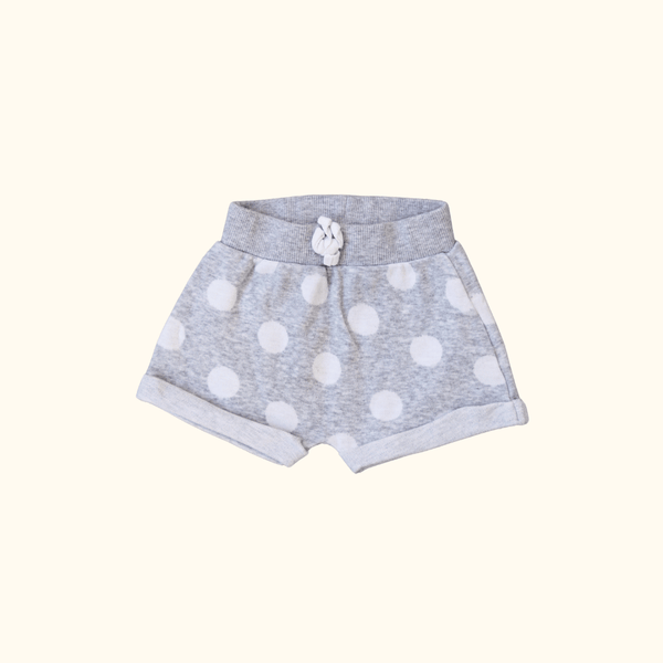 Grey and White Polkadot Shorts