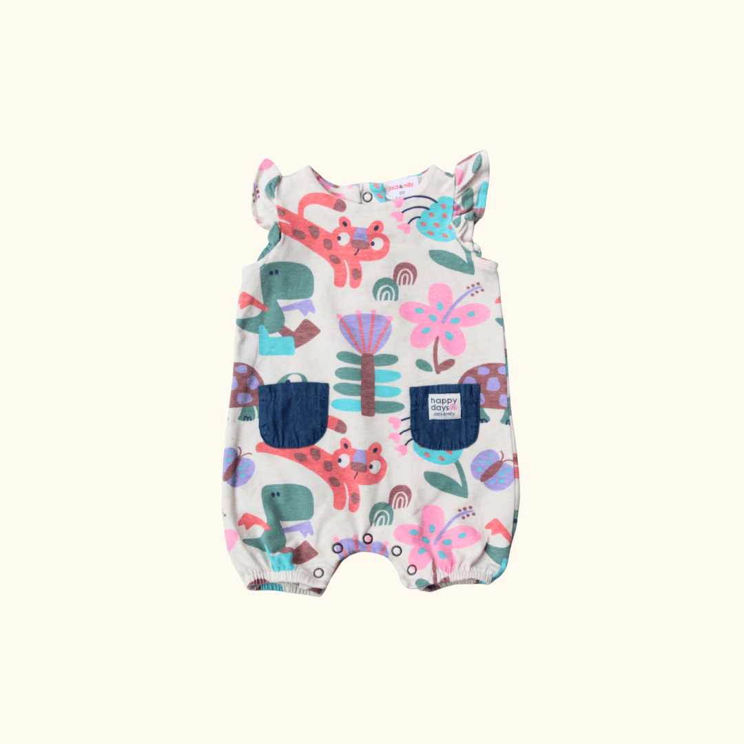 Multicolour Animal Print Romper