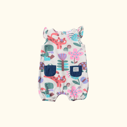 Multicolour Animal Print Romper