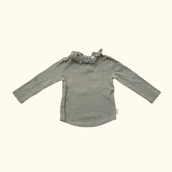 Green Long Sleeve T-Shirt with Polkadots