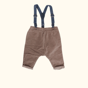 Brown Corduroy Pants with Suspenders