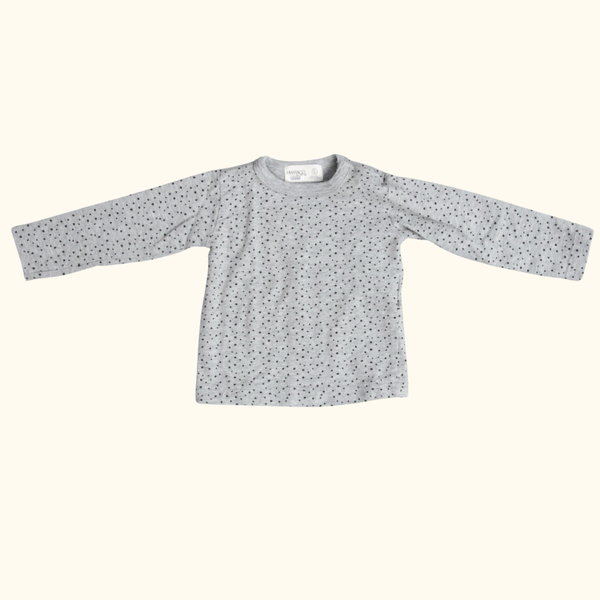 Grey Polkadot Long Sleeve T-Shirt