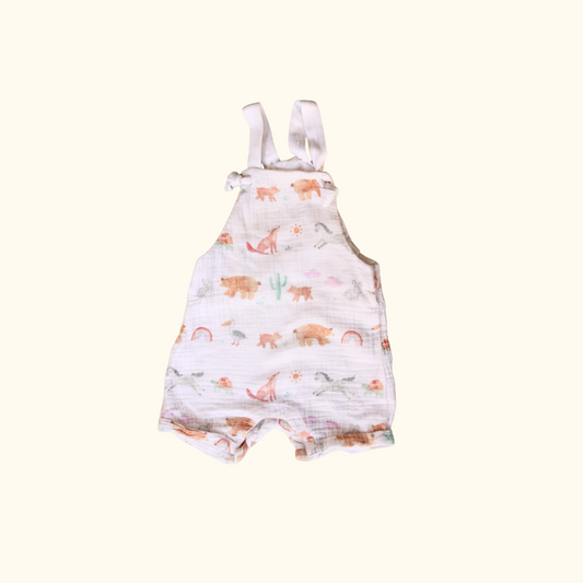 White Shortalls with Animal Prints