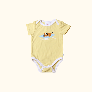 Yellow Bodysuit with Dog Graphic