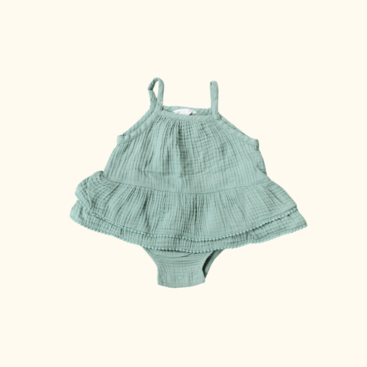 Sage Green Romper with Straps