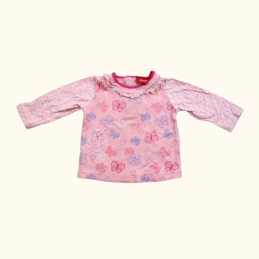 Pink T-shirt with Butterfly Print