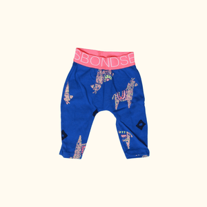 Blue Multicoloured Joggers with Lama Print