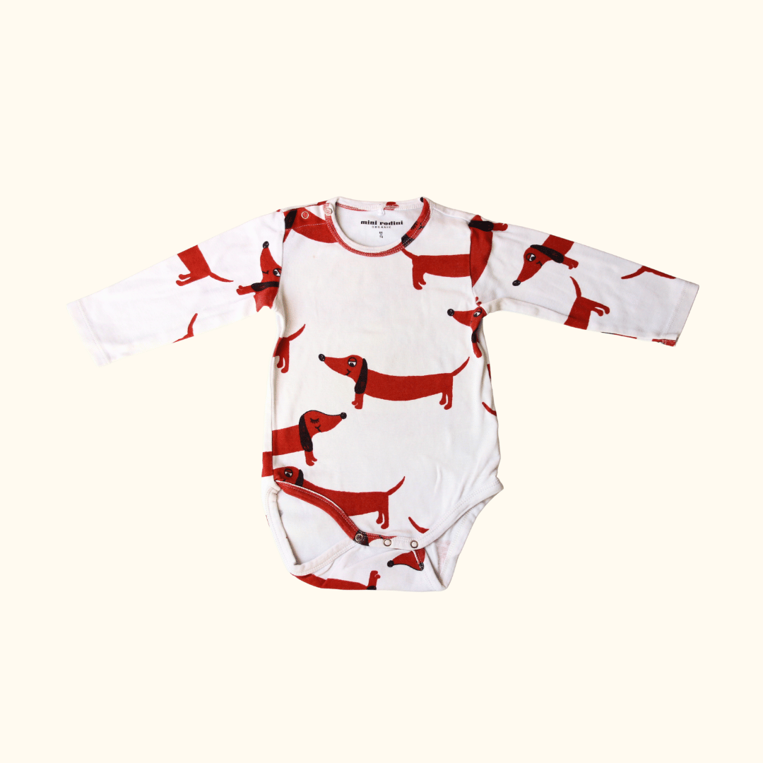 Long Sleeve Bodysuit with Dachshund Print