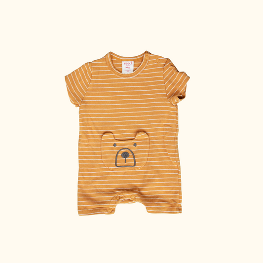 Mustard Yellow Striped Romper 