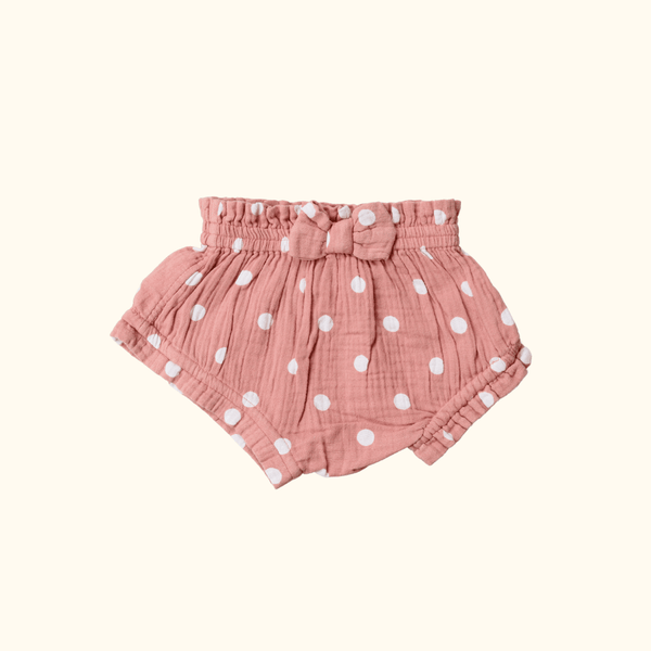 Blush Pink Shorts with Polkadots