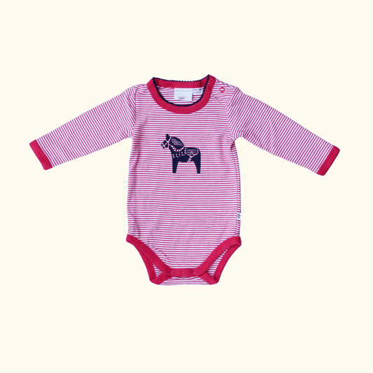 Red Striped Long Sleeve Bodysuit