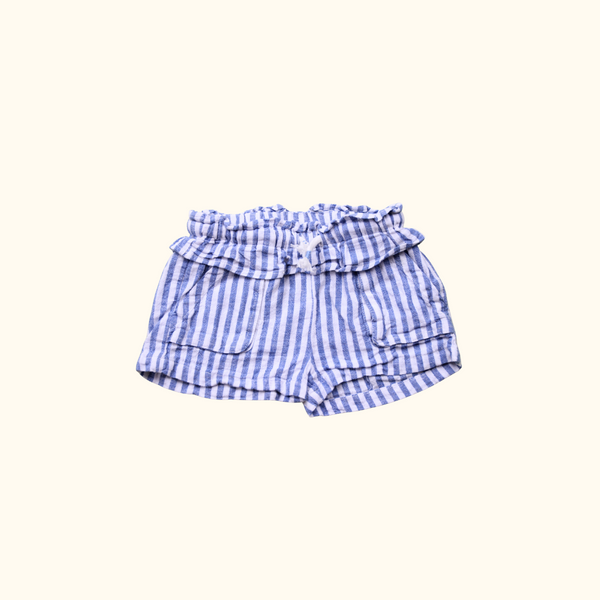 White and Blue Striped Shorts